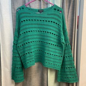 Topshop Green Knit Sweater